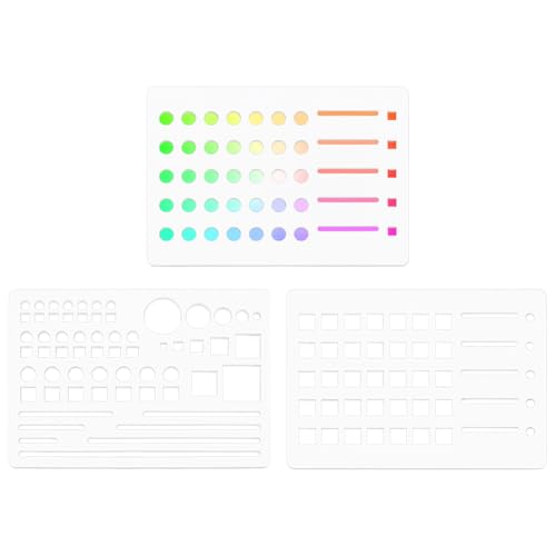 BENECREAT 3Pcs Grid Journal Stencil, Handmade Flexible Record Template, Planner Stencil for Bullet Journaling, Reusable Calendar Planners, Durable Writing & Drawing Tools - style: Rectangle
