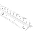 Alvin, High Impact Plastic Architect Triangular Scale, White Drafting and Architecture Ruler for Drawing, Planning, and Design - 12 Inches
