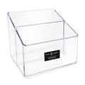Isaac Jacobs Clear Acrylic 2-Section Organizer, Remote Holder & Multi-Functional Makeup, Brush, Pen & Pencil Storage Solution, for The Home, Bathroom, Office, Child’s Desk (2-Section, Clear) - size: 2-Section
