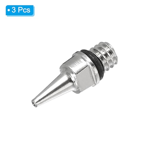 PATIKIL 3Pcs 0.2mm Air Brush Nozzle Only Brass Nozzle Replacement Parts Accessories for Air Brush Nozzle Art Craft Projects - size: 0.2mm