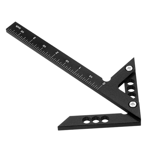 HARFINGTON Center Positioning Ruler Aluminum Alloy Center Finder Black - color: Black