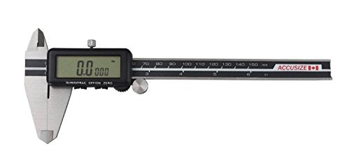 Accusize Digital Caliper, 6 in/150 mm, Full Screen LCD - color: Gray LCD, size: 6" / 0-150mm