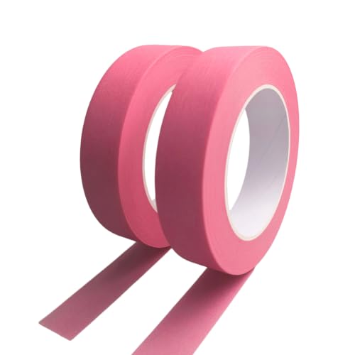 Pink Masking Tape, 1 Inch x 55 Yards, 2 Rolls - color: Pink
