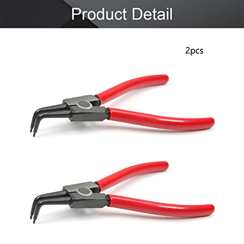 Utoolmart External Retaining Ring Pliers 7 Inch 90 Degree Bent Snap Ring Pliers Precision Circlip Pliers 2Pcs - color: 2pcs, size: External Bent Jaw