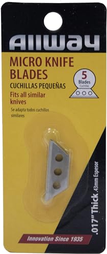 ALLWAY MKB5 Micro Knife Blades, Silver, 5 Count (Pack of 1)