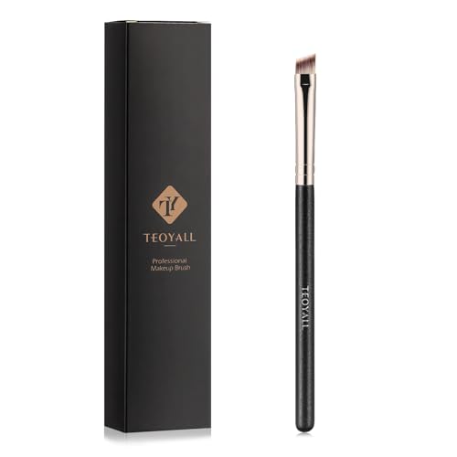 TEOYALL Flat Angled Eyeliner Brush, Thin Slanted Brow Brush for Powder Gel - style: Angled Liner