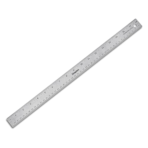Staples 18-Inch Stainless Steel Ruler, Non-Slip Cork Base