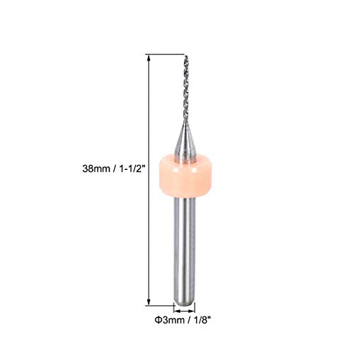 uxcell PCB Drill Bits 0.15mm-1.0mm Tungsten Carbide Rotary Tool Jewelry CNC Engraving Print Circuit Board Micro Drill Bits 1/8 Inch Shank 1 Set (10 Pcs)