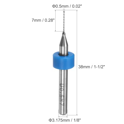 uxcell PCB Drill Bits 0.5mm Tungsten Carbide Rotary Tool Jewelry CNC Engraving Print Circuit Board Micro Drill Bits 1/8 Inch Shank 40 Pcs - color: Blue, size: 0.5mm