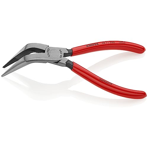 KNIPEX - 38 71 200 Tools - Long Nose Pliers Without Cutter, Angled (3871200)