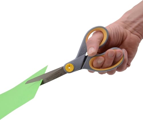 Westcott 8” Titanium Bonded Scissors with Adjustable Glide and Soft Handle, 2-Pack- Durable Multipurpose Scissors for Office, Home, and School Use, Sharp Precision Blades for Everyday Cutting - size: 2-Pack