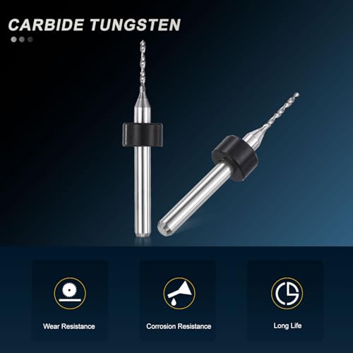 PATIKIL 10Pcs 0.6mm-1.5mm Micro Drill Bits Set Carbide Tungsten Steel - size: 0.6-1.5mm