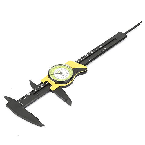 0-150Mm Plastic Dial Vernier, Caliper Measuring Tool Plastic Dial Caliper Caliper Ruler Roofessional Measure Tool (Yellow (Imperial))
