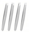 APTO INSTRUMENTS 4 PCS Precision Tweezers Set, Stainless Steel Anti-Static ESD Tweezers, Straight & Curved Tip Non-Magnetic Tweezers for Electronics, Jewellery Making, Craft, Soldering & DIY (Silver) - color: Silver