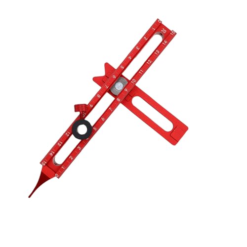 Fabater Woodworking Scriber Marking Line Ruler, 15CM Adjustable Aluminum Alloy Sliding T Square Ruler, Precision Line Drawing Aid Rule Tool, Multifunctional Marking Tools (Style 2)