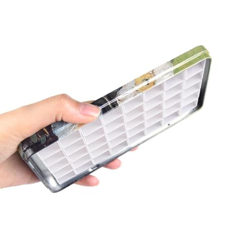 40 Empty Half Pans Watercolor Palette Tins Box with Magnetic Squares - color: Green Rose, size: 40 Half Pans