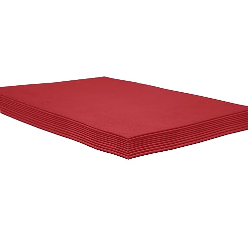 Red EVA Foam Sheets, 9 x 12 Inch, 2mm Thick Handicraft Foam Paper for Arts and Crafts, by ACTIVITYya - 10 Sheets - color: RED