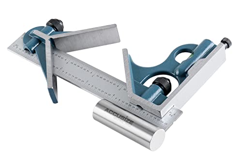 Accusize Industrial Tools Combination Square Set, 6" 4R, 0000-8100 - size: 6" 4R