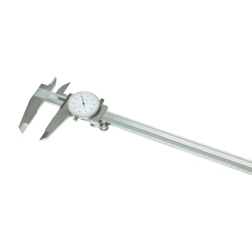 HFS 0-12 Inch Dial Caliper, ±0.001 Inch Accuracy, 4-Way Precision Measuring Tool for Inside, Outside, Depth and Step Measurements, Shockproof Design with Protective Storage Case - size: 0-12" Carbon Steel