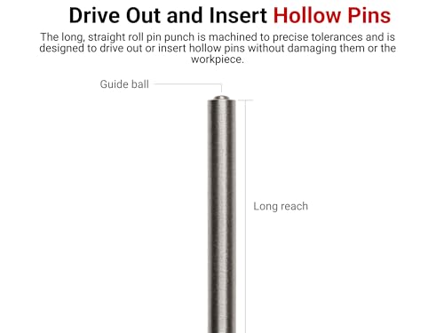 TEKTON 1/8 Inch Roll Pin Punch | 66064 | Made in USA - size: 1/8 in., style: Roll Pin