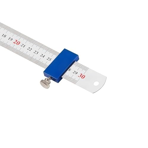 1 PCS Blue Aluminum Alloy Carpenter's Ruler Stoppers - Steel Ruler - color: Blue, size: 30cm