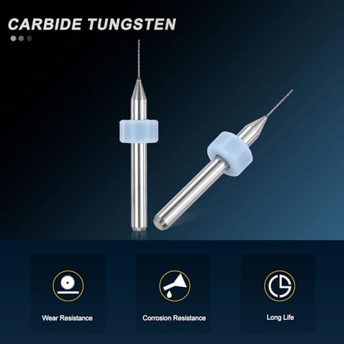 PATIKIL 20 Pack 0.4mm Micro Drill Bits Carbide Tungsten Steel - size: 0.4mm