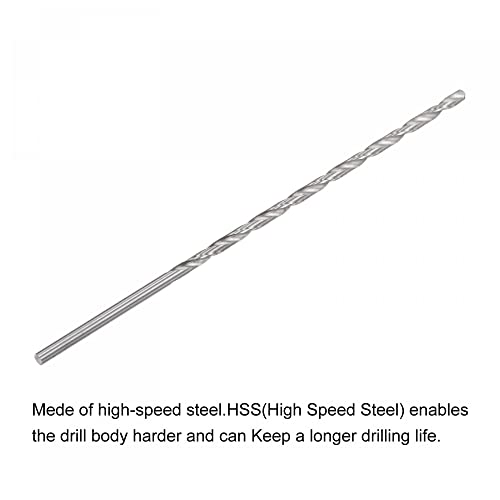uxcell 5Pcs 3mm Mini Micro Twist Drill Bits, HSS Straight Shank - size: 3x120mm