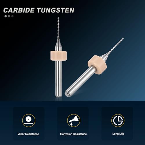PATIKIL 20 Pack 0.8mm Micro Drill Bits Carbide Tungsten Steel - size: 0.8mm