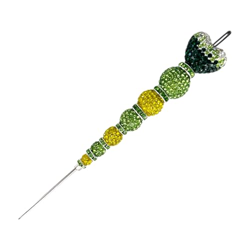 Crystal Rhinestone Decorating Scriber Tool, Sugar Craft Needle for Cake and Cookie Icing, 5 Colors Blue, Pink, Black, Red, Green (Green) - color: Green
