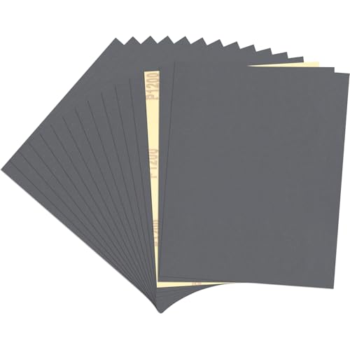 15 PCS Wet Dry Sandpaper 1200 Grit Sheets for Polishing & Finishing - color: 1200G, size: 9x11 Inch
