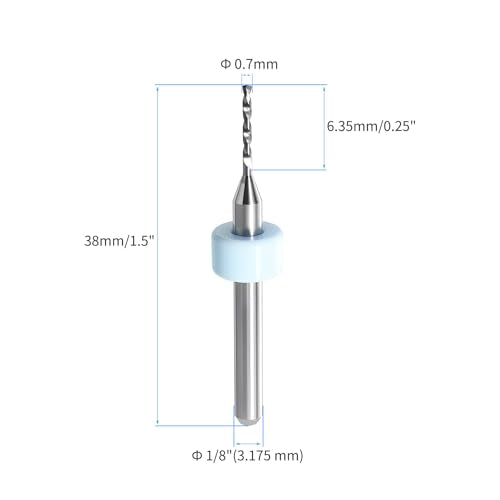 10PCS 0.7mm Tungsten Carbide Shank Micro Drill Bits for PCB - size: 0.7mm (CED)