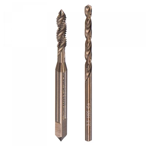 uxcell M4 x 0.7 Spiral Flute Tap and 3.3mm Twist Drill Bit Set, Metric M35 Cobalt High Speed Steel Machine Threading Screw Thread Tap Tool for Stainless Steel - size: M4 x 0.7 + 3.3mm