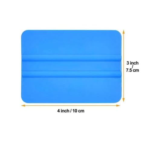 Flexible Plastic Scraper Vinyl Wrap Blue Squeegee Window Tint Film Tool Kit for Car Wrapping, Tinting, Wallpaper Decals - 4-inch (5 pk) - color: Blue-2, size: 5