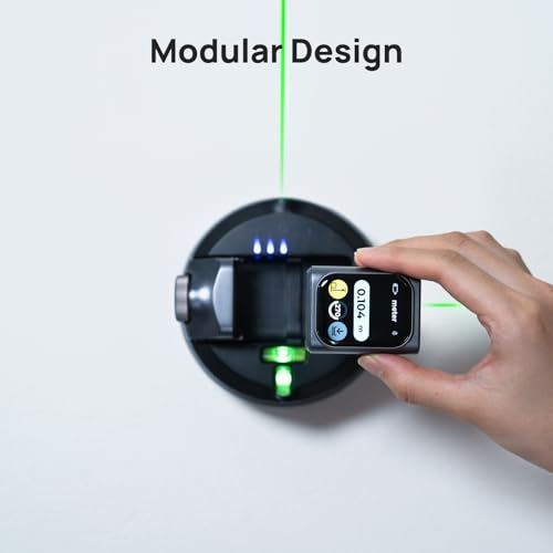 HOZO M-Cube02 Laser Level with 164ft Green Laser Measure, 360° Rotating for P2P Laser Measure & Center Finder, Wall Mount Laser Level for Picture Hanging, Renovation & DIY, Bluetooth App, Rechargeable - style: Laser Level Combo