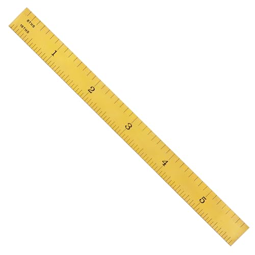 PEC Tools 6" TiN Coated Metal Ruler, Flexible, 4R Graduation, Long-Wearing - color: TiN Coating-Flexible, size: 6"