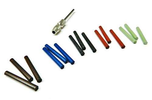 3mm Silicone polishing pins 15PC Assortment Polishing Points of 5 Grades & Chuck Mandrel Made in Germany