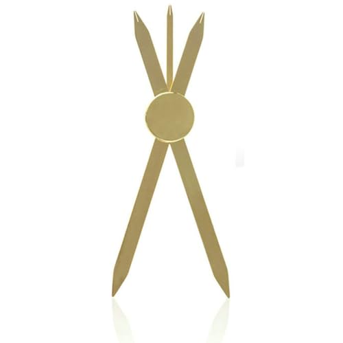 Brow Measuring Tool for Mapping, Stainless Steel Compass Eyebrow Ruler for Microblading Eyeliner Semi Permanent Makeup (Golden) - color: Golden