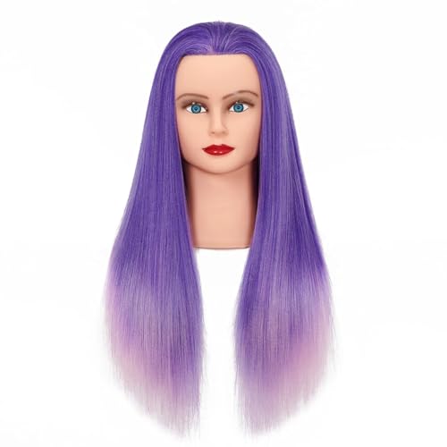 26-28'' Mannequin Training Head Synthetic Hair Braiding (Gradient Purple) - color: Purple