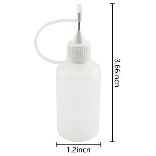 Tegg Precision Tip Applicator Bottle 12PCS 30ml Empty Needle Tip Glue Bottles for DIY Craft