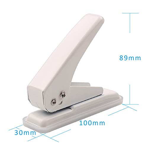 Single Hole Puncher, 1/4" Hole, 20 Sheet Capacity, Ivory White, 1 Pack - color: Ivory White