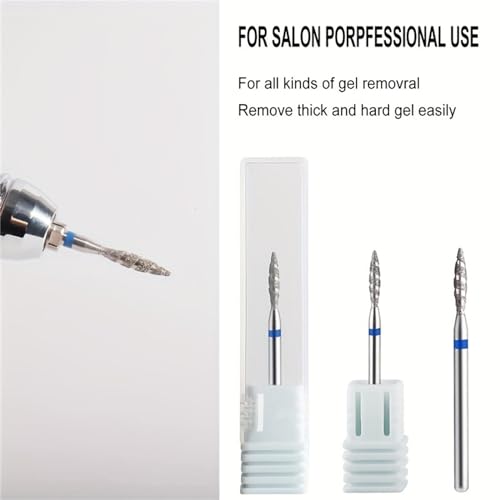 Acycoin2A 2PCS Tornado Flame Nail Drill Bit Rotary Burr Spiral Nail Mills