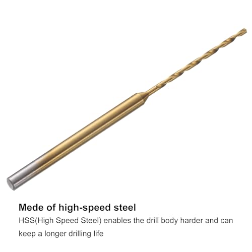 uxcell 8Pcs 1mm Mini Twist Drill Bit, Micro Engraving Drill Bits High-Speed Steel 2.35mm Shank Titanium Coated for DIY Resin, Amber, and Wood - size: 0.9mm