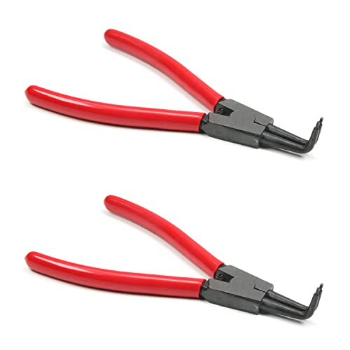 Utoolmart External Retaining Ring Pliers 7 Inch 90 Degree Bent Snap Ring Pliers Precision Circlip Pliers 2Pcs - color: 2pcs, size: External Bent Jaw