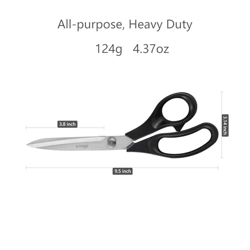 LIVINGO 9.5" Fabric Shears Bent Sewing Scissors Heavy Duty - size: 9.5"
