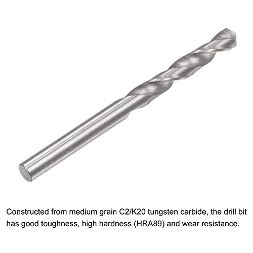 uxcell Solid Carbide Drill Bits, 3.5mm C2/K20 Tungsten Carbide Jobber Drill Bits Straight Shank Drilling Tool for Stainless Steel Aluminum Iron Metal Plastic 2pcs - size: 3.5mm