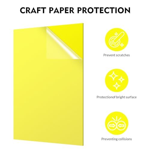 Laser Engraving Blank ABS Double Color Plastic Sheet (Yellow) - color: Yellow