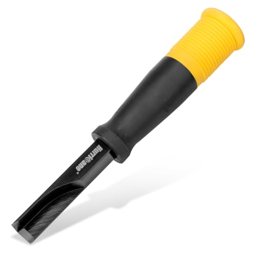 HURRICANE 12mm Corner Chisel, 90° Square Mortise Chisel for Door Hinges, Strike Plates & General Woodworking, Right Angle Wood Chisel with Metal Strike Cap & Ergonomic Grip - size: 12mm