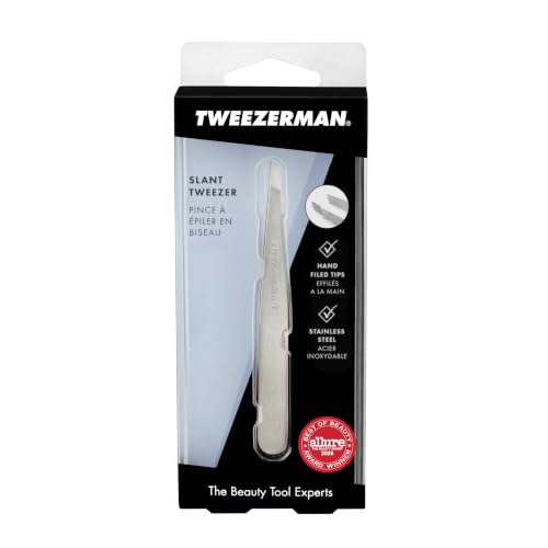 Tweezerman Stainless Steel Slant Tweezer for Eyebrows Silver - color: Silver