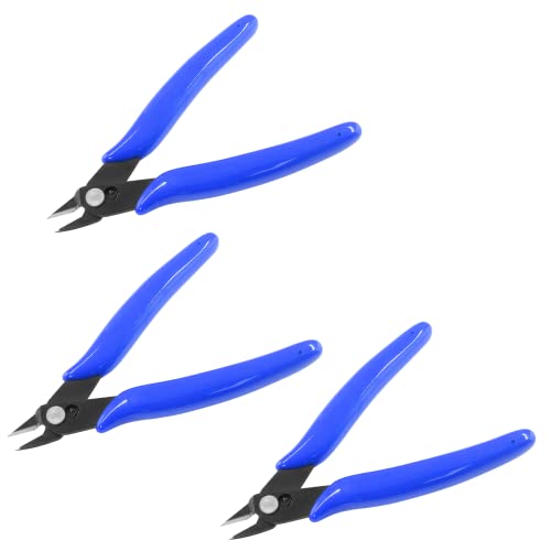 Bivethoi 3pcs Micro Wire Cutters Flush Cut Snips, 5 Inch, Navy Blue - color: Navy Blue