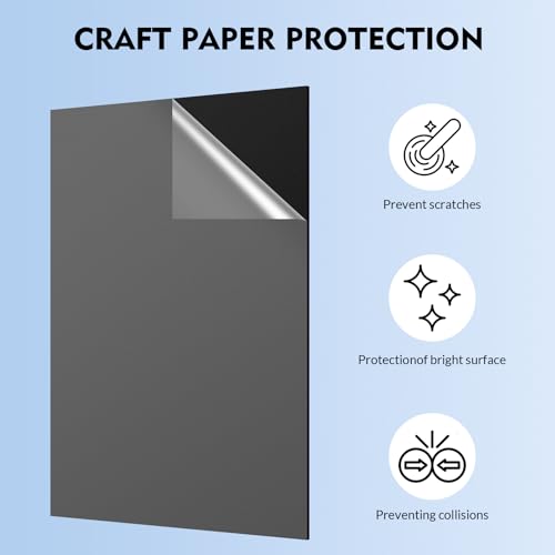 Laser Engraving Blank ABS Double Color Plastic Sheet (Black) - color: Black